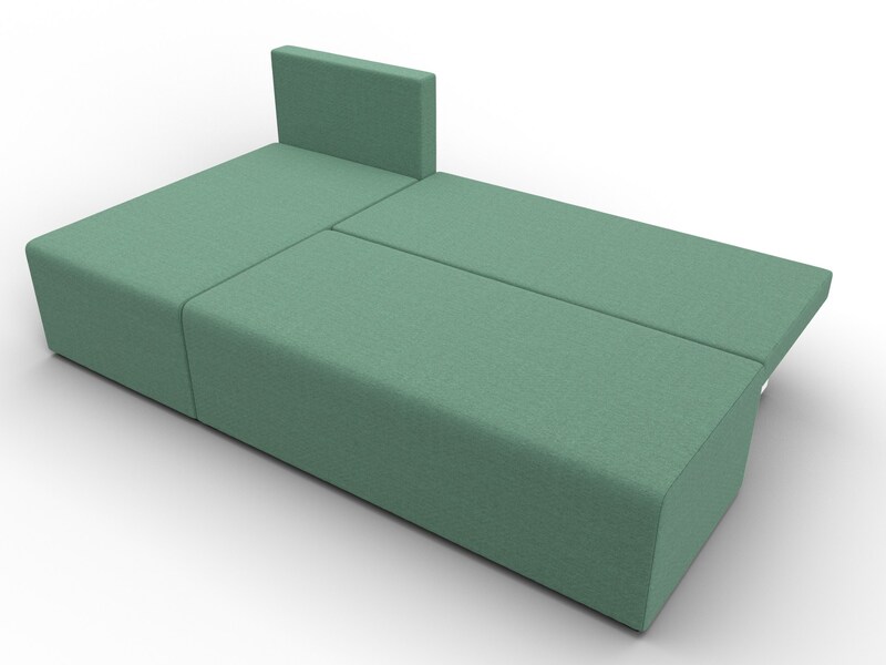 Диван угловой Поло левый угол, Рогожка, Амур 11 зеленый