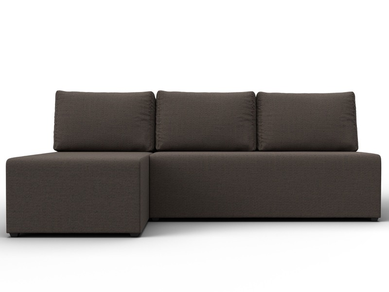 Диван угловой Поло левый угол, Рогожка, Амур 05 коричневый