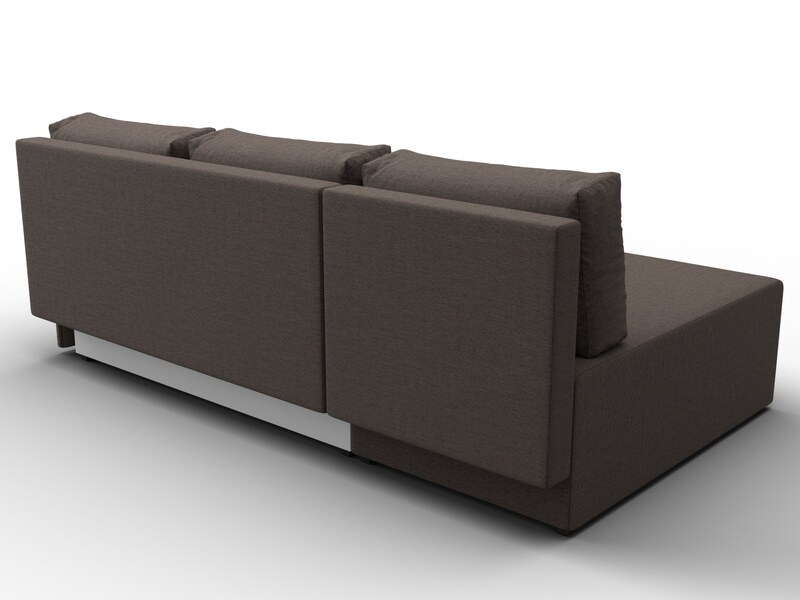 Диван угловой Поло левый угол, Рогожка, Амур 05 коричневый