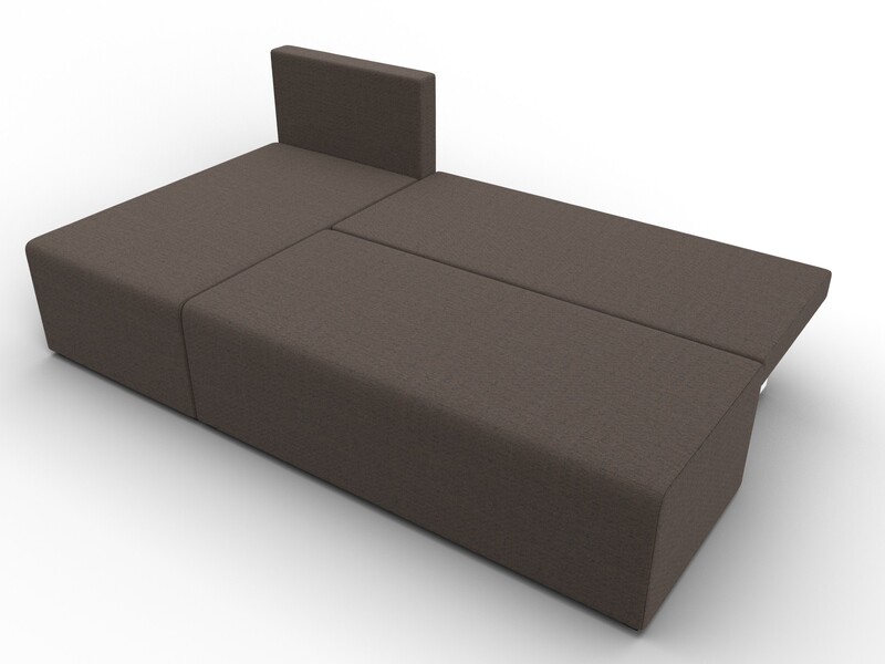 Диван угловой Поло левый угол, Рогожка, Амур 05 коричневый