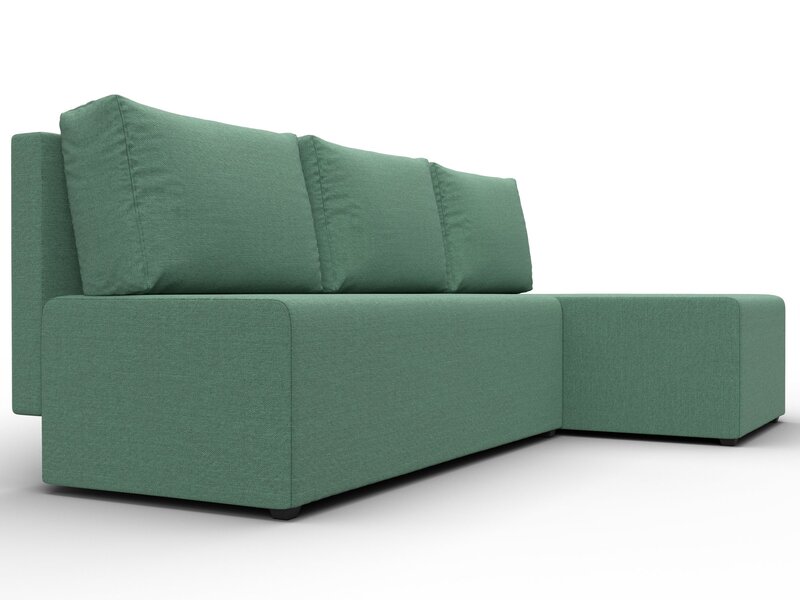 Диван угловой Поло правый угол, Рогожка, Амур 11 зеленый