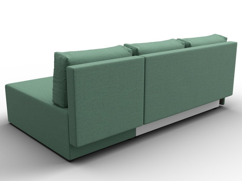 Диван угловой Поло правый угол, Рогожка, Амур 11 зеленый