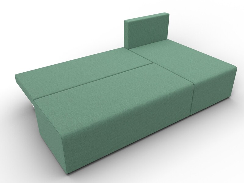 Диван угловой Поло правый угол, Рогожка, Амур 11 зеленый