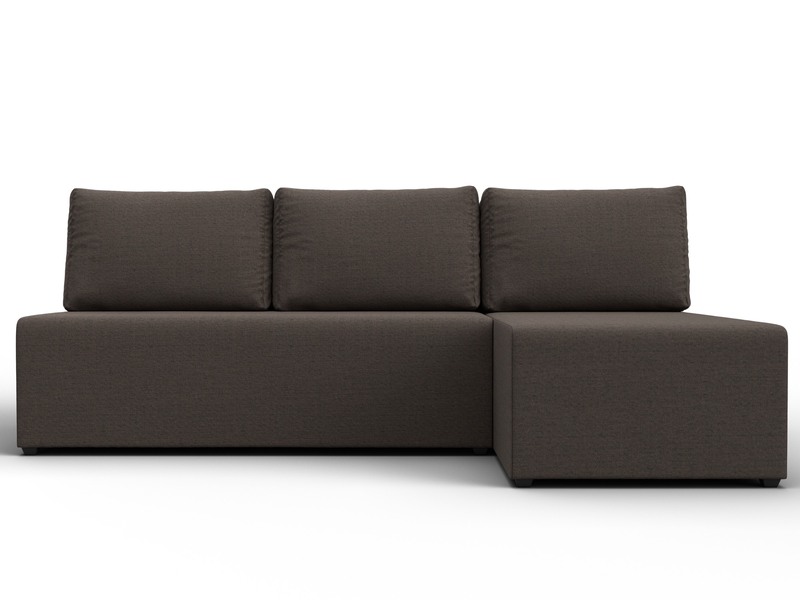 Диван угловой Поло правый угол, Рогожка, Амур 05 коричневый