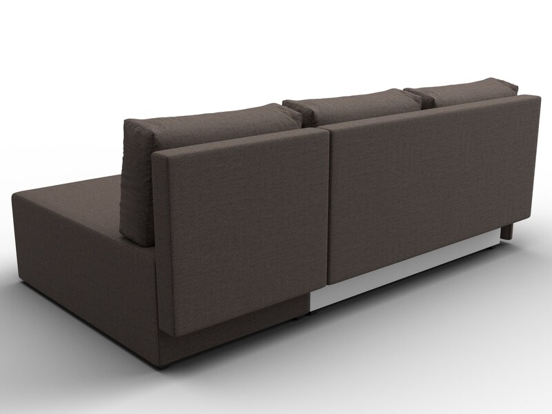 Диван угловой Поло правый угол, Рогожка, Амур 05 коричневый