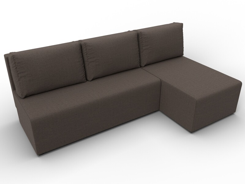 Диван угловой Поло правый угол, Рогожка, Амур 05 коричневый