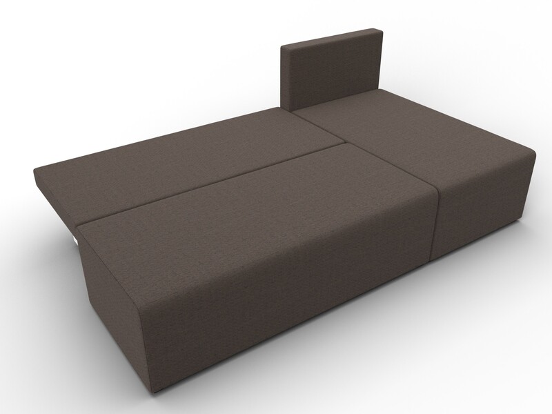 Диван угловой Поло правый угол, Рогожка, Амур 05 коричневый