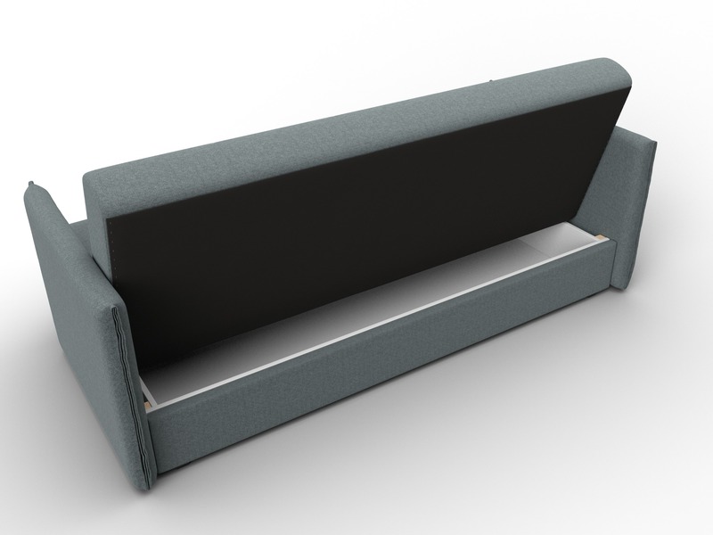 Диван-книжка Лига-018, Рогожка, Амур 07 серый