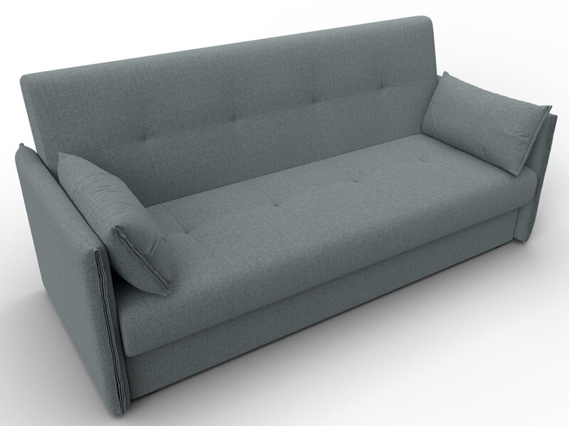 Диван-книжка Лига-018, Рогожка, Амур 07 серый