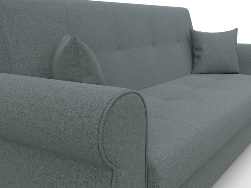 Диван-книжка Лига-019, Рогожка, Амур 07 серый