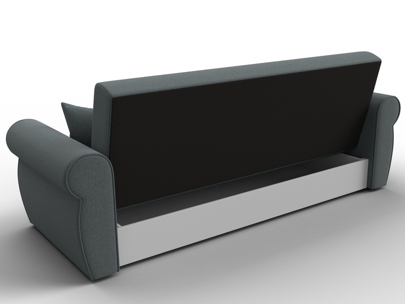 Диван-книжка Лига-019, Рогожка, Амур 07 серый