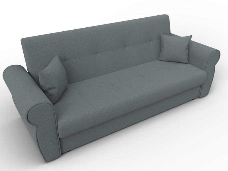 Диван-книжка Лига-019, Рогожка, Амур 07 серый