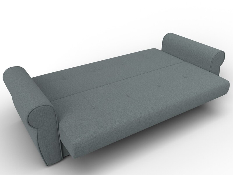 Диван-книжка Лига-019, Рогожка, Амур 07 серый