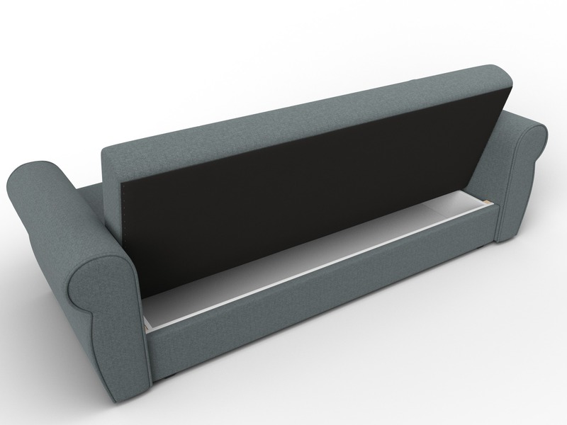 Диван-книжка Лига-019, Рогожка, Амур 07 серый