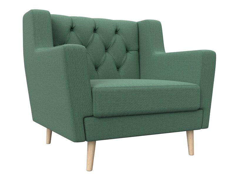 Кресло Брайтон Люкс, Рогожка, Амур 11 зеленый