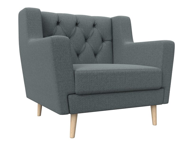 Кресло Брайтон Люкс, Рогожка, Амур 07 серый