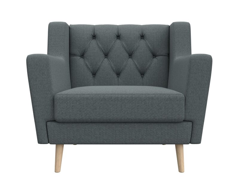 Кресло Брайтон Люкс, Рогожка, Амур 07 серый