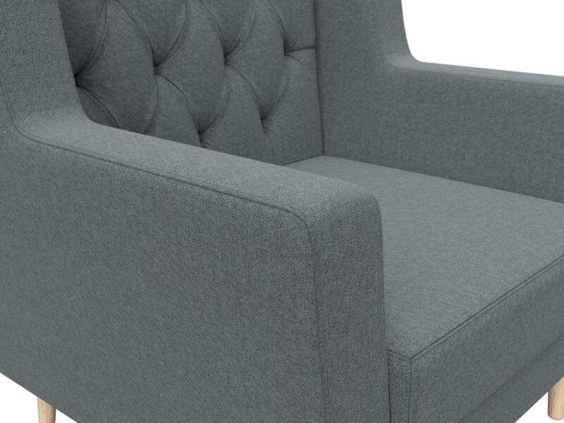 Кресло Брайтон Люкс, Рогожка, Амур 07 серый