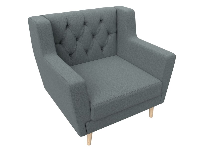 Кресло Брайтон Люкс, Рогожка, Амур 07 серый