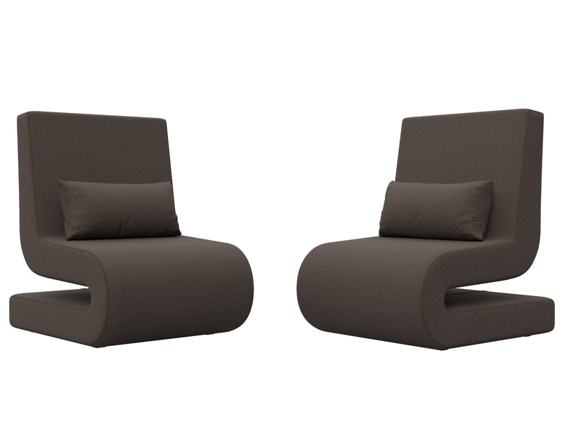 Кресло Волна (2 шт.), Рогожка, Амур 05 коричневый