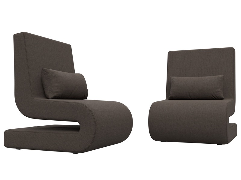 Кресло Волна (2 шт.), Рогожка, Амур 05 коричневый