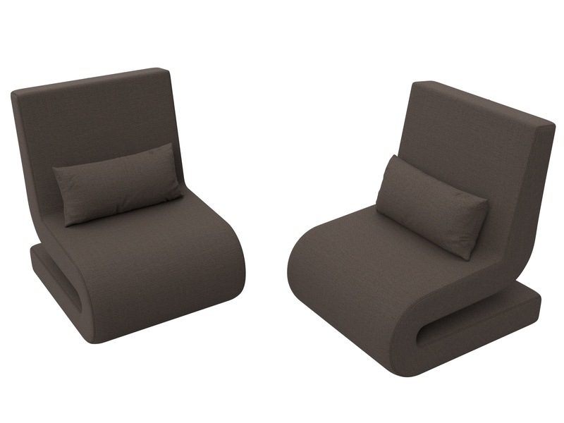 Кресло Волна (2 шт.), Рогожка, Амур 05 коричневый