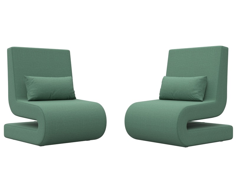 Кресло Волна (2 шт.), Рогожка, Амур 11 зеленый