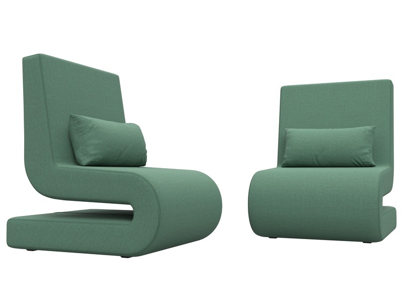 Кресло Волна (2 шт.), Рогожка, Амур 11 зеленый