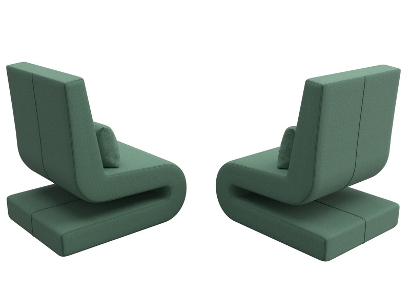 Кресло Волна (2 шт.), Рогожка, Амур 11 зеленый