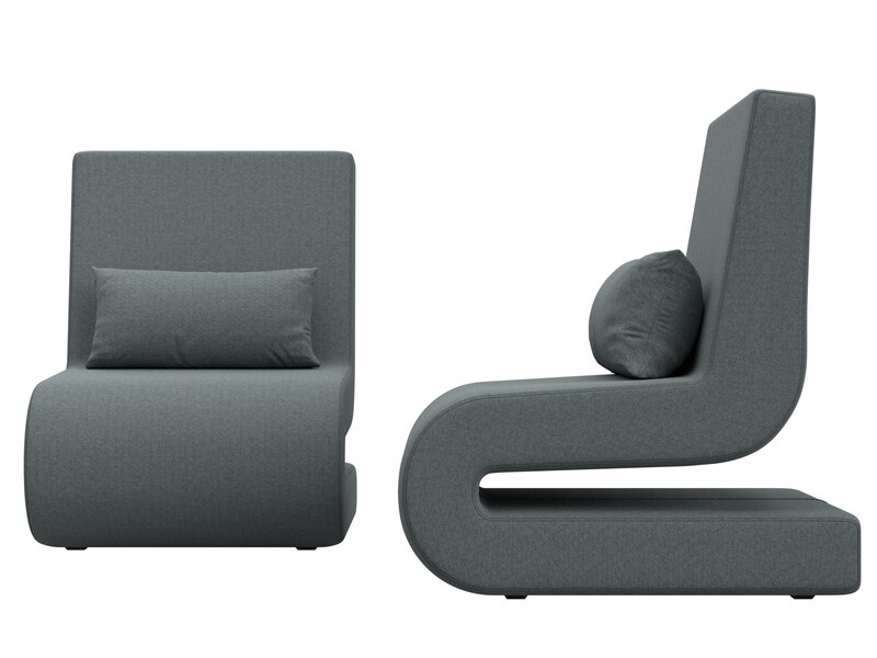 Кресло Волна (2 шт.), Рогожка, Амур 07 серый