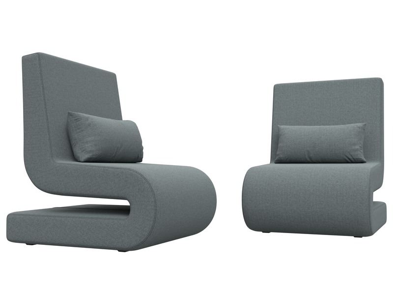 Кресло Волна (2 шт.), Рогожка, Амур 07 серый