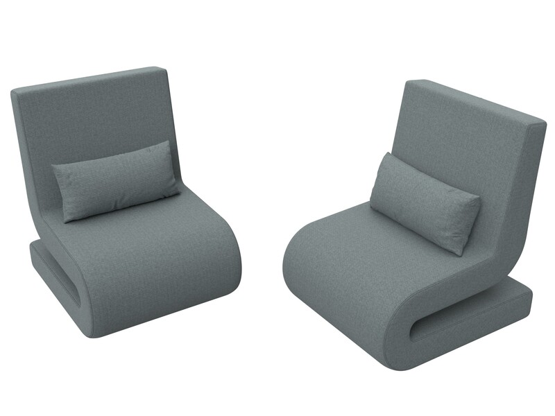 Кресло Волна (2 шт.), Рогожка, Амур 07 серый