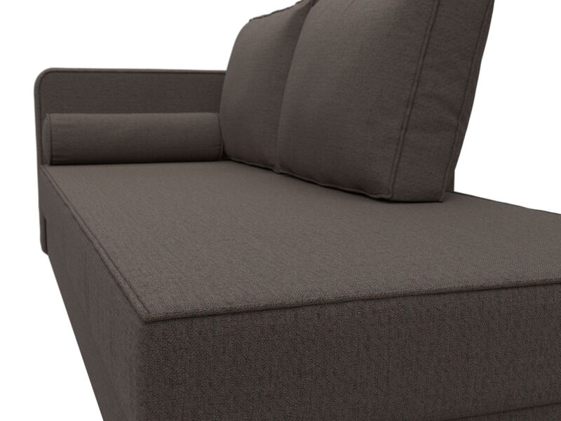 Кушетка Прайм левая, Рогожка, Амур 05 коричневый