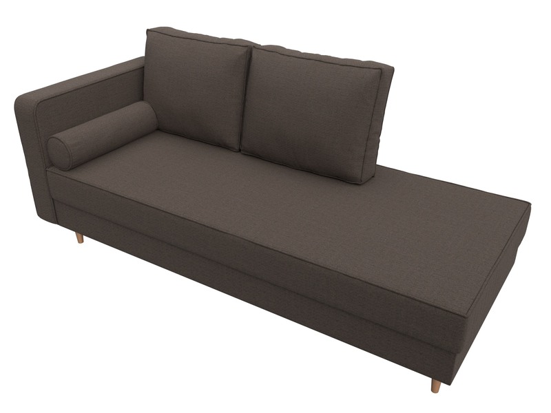 Кушетка Прайм левая, Рогожка, Амур 05 коричневый