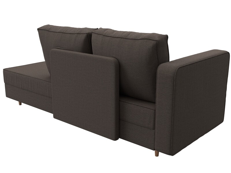 Кушетка Прайм левая, Рогожка, Амур 05 коричневый