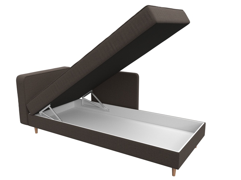 Кушетка Прайм левая, Рогожка, Амур 05 коричневый