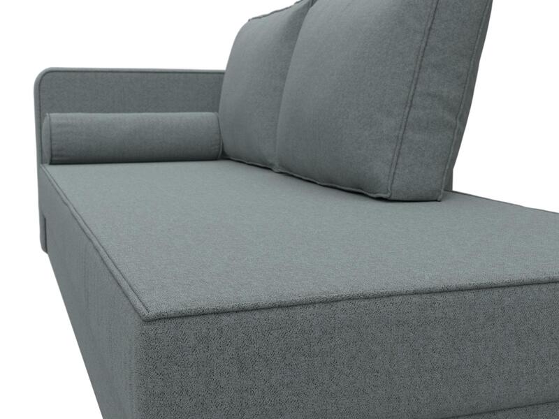 Кушетка Прайм левая, Рогожка, Амур 07 серый