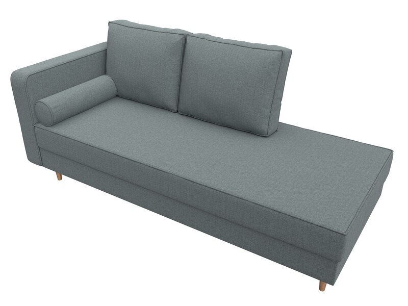 Кушетка Прайм левая, Рогожка, Амур 07 серый