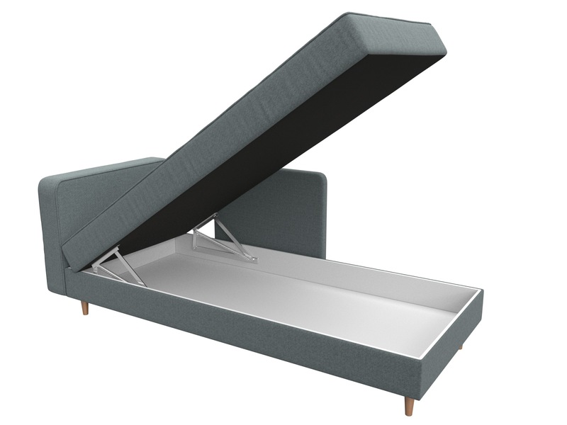 Кушетка Прайм левая, Рогожка, Амур 07 серый