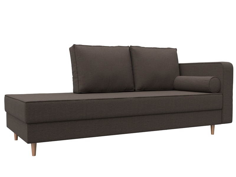 Кушетка Прайм правая, Рогожка, Амур 05 коричневый