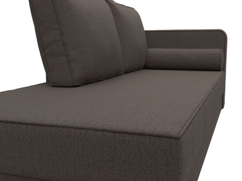 Кушетка Прайм правая, Рогожка, Амур 05 коричневый