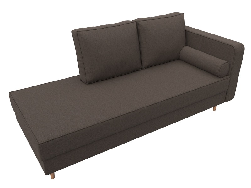 Кушетка Прайм правая, Рогожка, Амур 05 коричневый