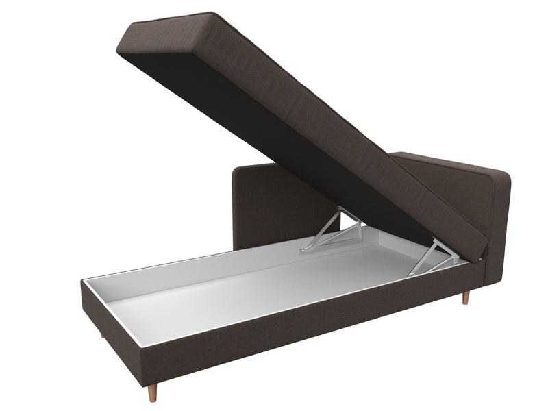 Кушетка Прайм правая, Рогожка, Амур 05 коричневый