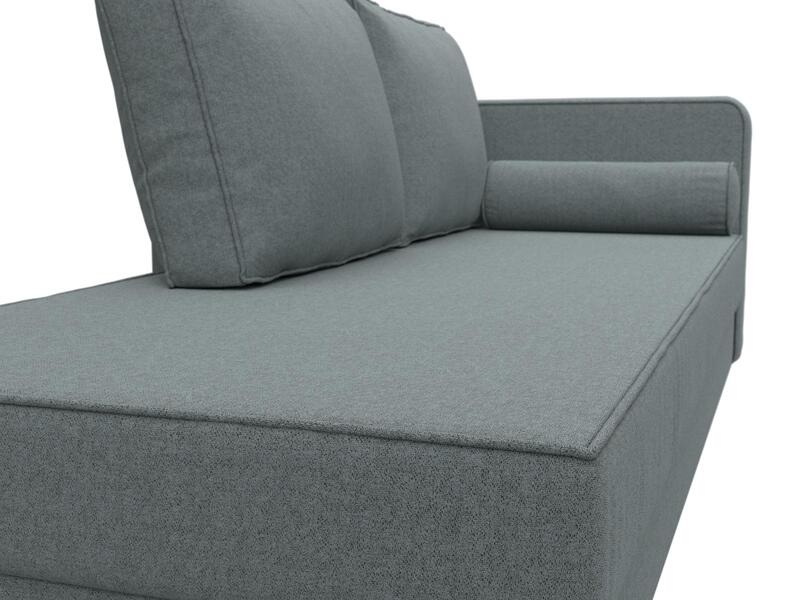 Кушетка Прайм правая, Рогожка, Амур 07 серый