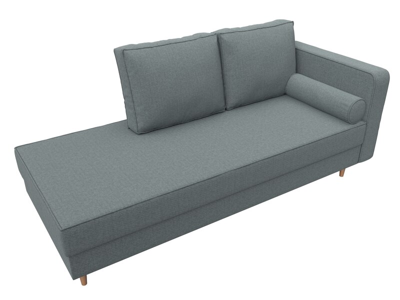 Кушетка Прайм правая, Рогожка, Амур 07 серый