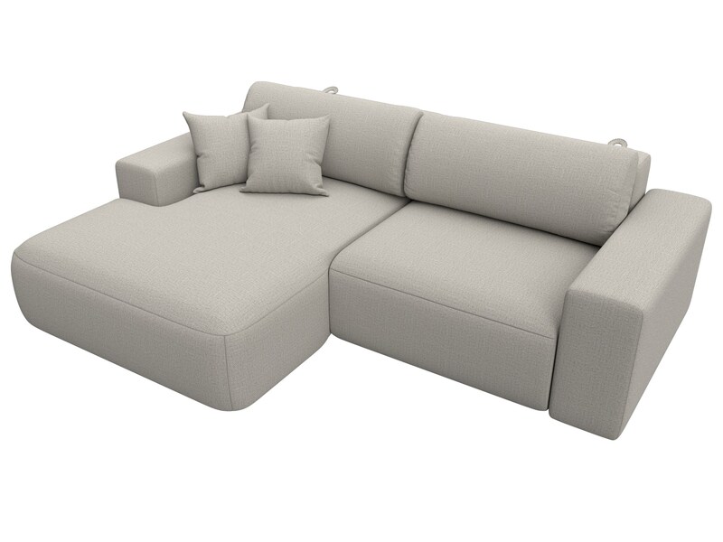 Диван угловой Лига-036 НПБ Классик левый угол, Рогожка, Амур 02 бежевый