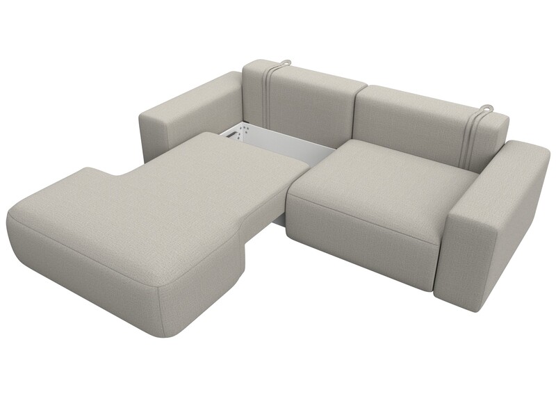 Диван угловой Лига-036 НПБ Классик левый угол, Рогожка, Амур 02 бежевый