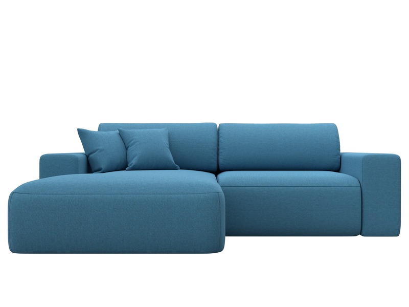 Диван угловой Лига-036 НПБ Классик левый угол, Рогожка, Амур 10 голубой