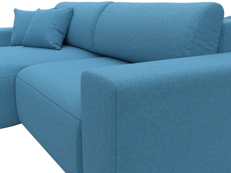 Диван угловой Лига-036 НПБ Классик левый угол, Рогожка, Амур 10 голубой