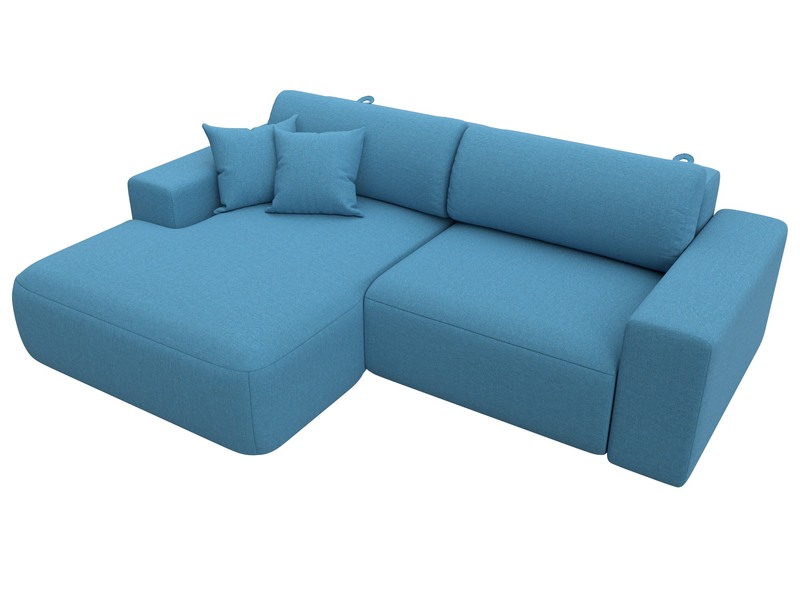 Диван угловой Лига-036 НПБ Классик левый угол, Рогожка, Амур 10 голубой